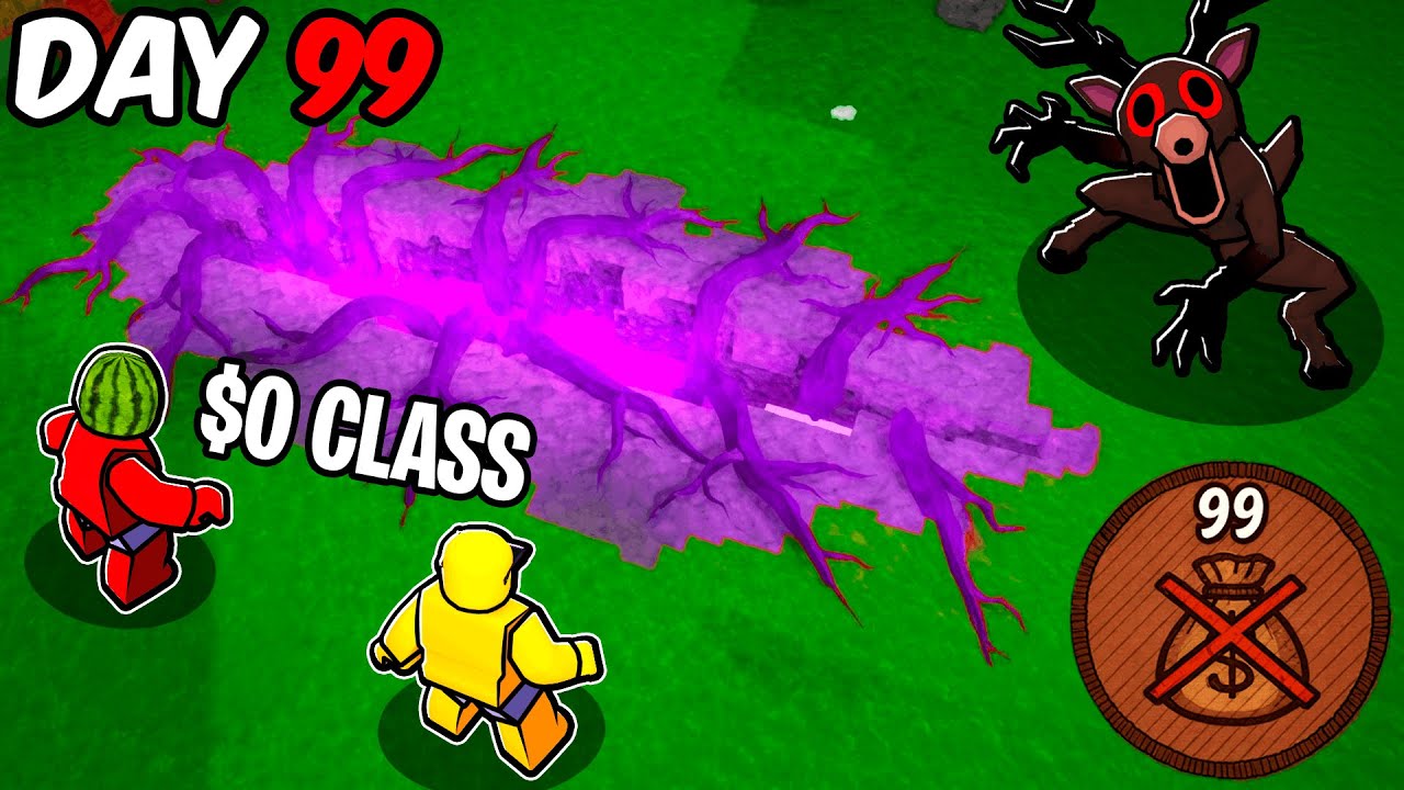 $0 CLASS to Survive for 99 Nights in the Forest 🔦(HARD MODE)