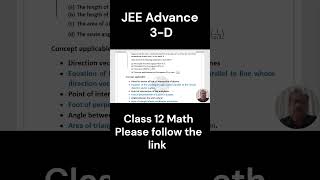 3-D   I    JEE Advance I class 12 Math   #jee2026 #maths #jeeadvanced