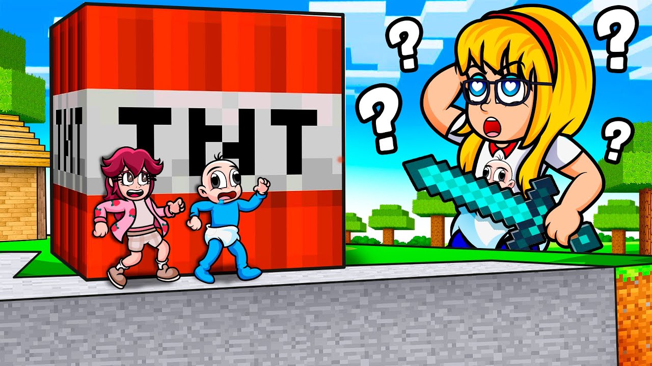 ME ESCONDÍ con DIFERENTES TAMAÑOS de mis FAN LOCA 😱😂 BEBÉ NOOB en MINECRAFT