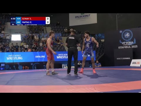 Eighth Final U17 GR 80Kg Szabolcs Istvan SZINAY HUN Vs Eleftherios PAPPAS GRE 