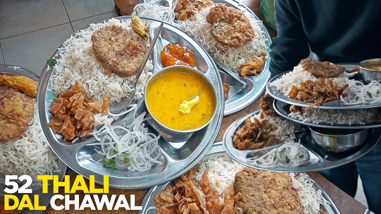 Karachi Street Food | Makhni Dal Chawal Thali | Kachori Halwa | 52 Thali Restaurant | Pakistani Food | Street Food PK