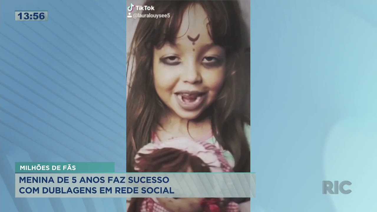 Menina de 5 anos faz sucesso com dublagens em rede sociais , para meninas  de 5 anos 