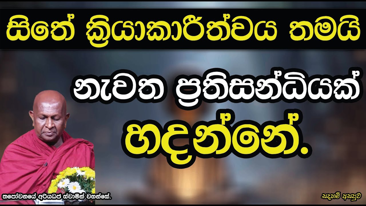 සිතේ ක්‍රියාකාරීත්වය තමයි නැවත ප්‍රතිසන්ධියක් හදන්නේ.845පූජ්‍ය තපෝවනයේ අරියධජ හිමි