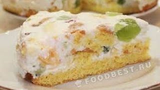 молочное желе с фруктами и печеньем молочное желе с фруктами и печеньем