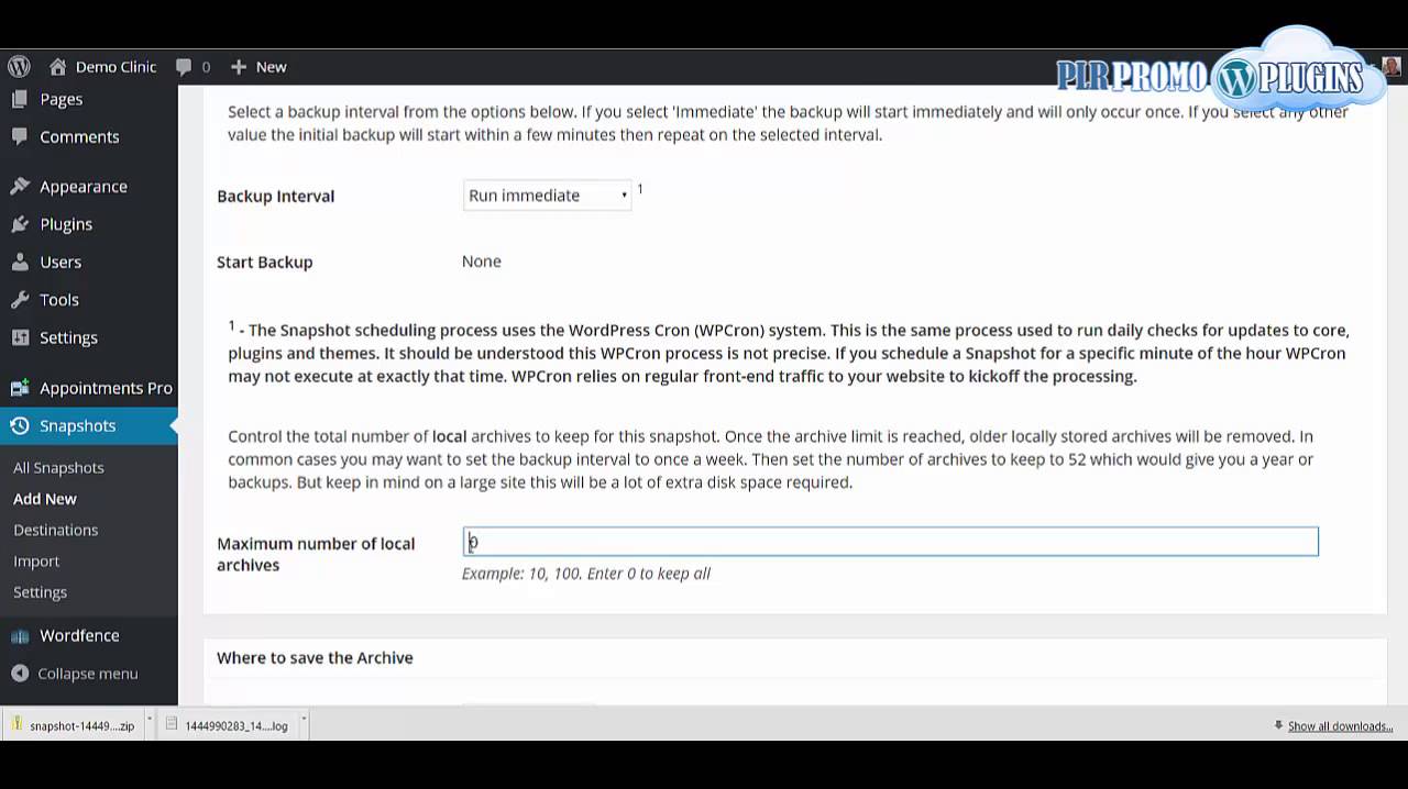 How to back up your wordpress sites by PLR Promo Plugins