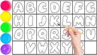 ABCDEFGHIJKLMNOPQRSTUVWXYZ with Phonics Song, Easy Draw & Paint Alphabet A to Z for kids & Toddlers