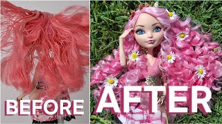EVER AFTER HIGH IS BACK?! Nostalgic pink hair reroot on my CA Cupid doll🩷