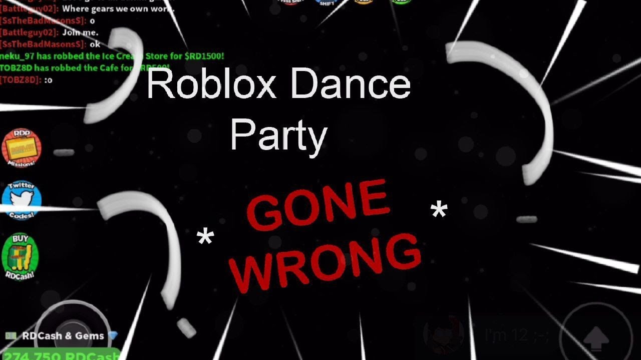 dance party in roblox goes wrong