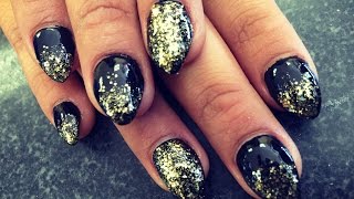 nails stiletto gold