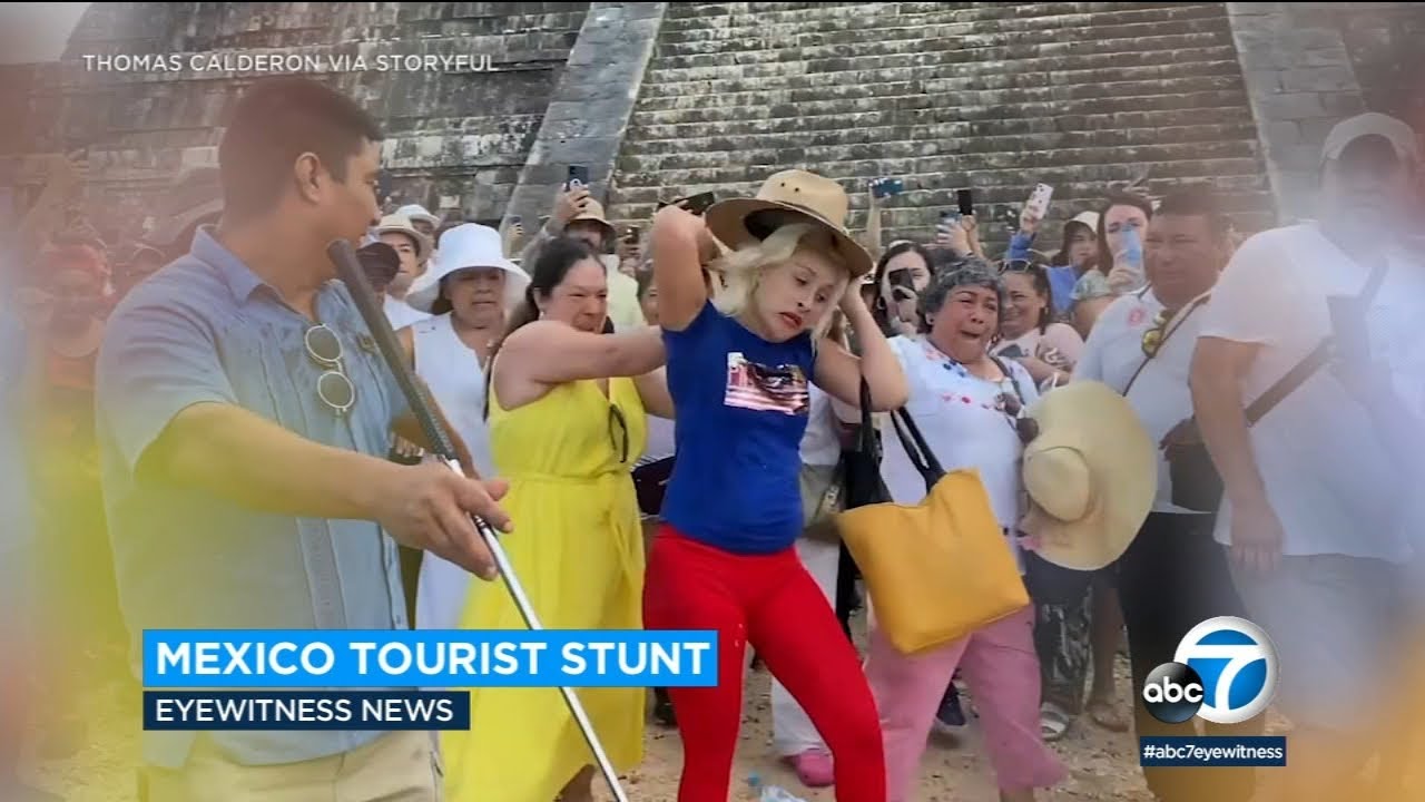 Tourist booed, doused with water after climbing Mayan pyramid in Mexico