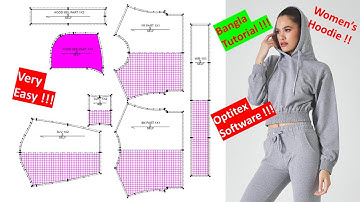 Hoodie pattern || How to make Crop Hoodie pattern easily || Optitex Software Bangla tutorial ||