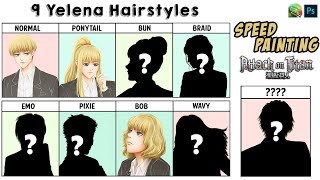 Speed Painting - 9 Yelena Hairstyles | Attack On Titan screenshot 4