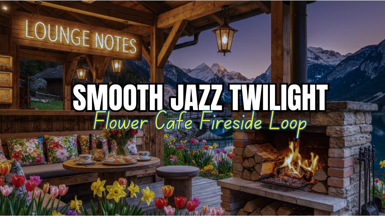 Riverside Cafe 4K Ambience (No Loop) | Gentle Piano Music for Studying & Sleep