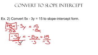 Converting Between Forms of Linear Equations