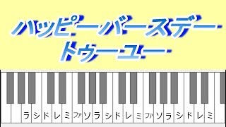 ハッピーバースデートゥーユー　お誕生日の歌　右手メロディーピアノ　How to Play Piano （right hand）