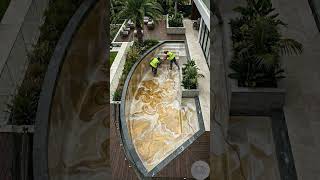 Witness the jaw-dropping transformation of an abandoned luxurious pool using metallic epoxy #luxury