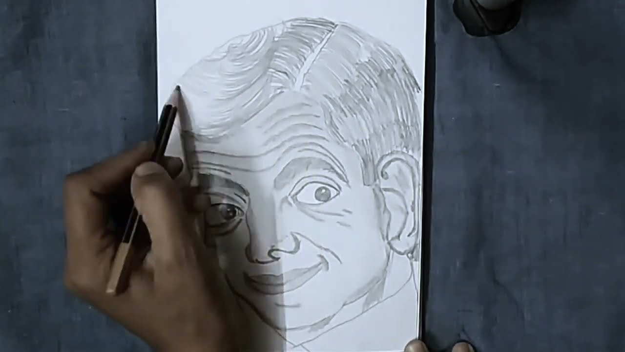 Mr Bean drawing sketch/Step By Step