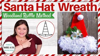 HOW TO MAKE A SANTA HAT WREATH | WITCH HAT WREATH FORM | DOLLAR TREE CHRISTMAS WREATH DIY TUTORIAL