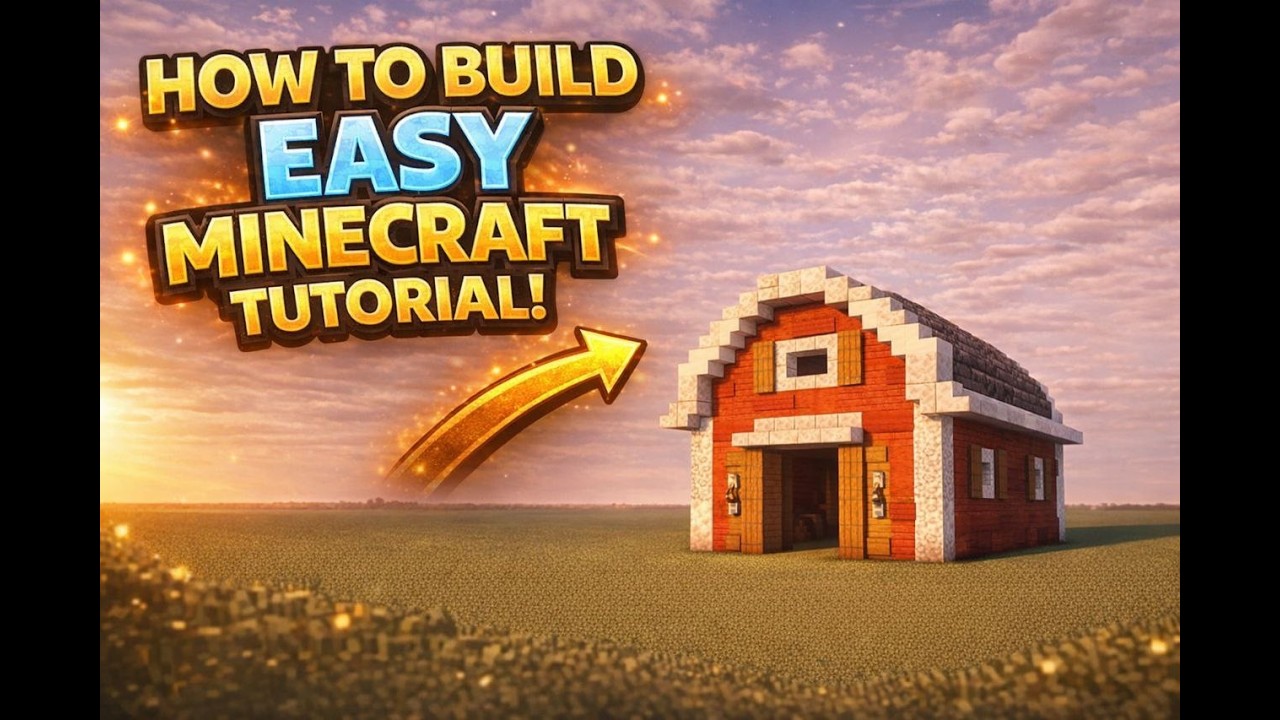 How to Build an Easy Barn in Minecraft | Simple Survival Barn Tutorial ...