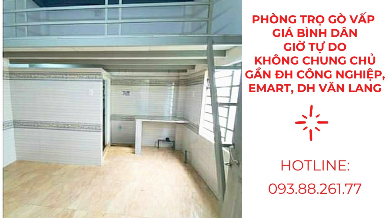 Phòng trọ gò vấp giá rẻ, giờ tự do, không chung chủ ở gò vấp, gần DHCN (IUH), EMART, DH Văn Lang