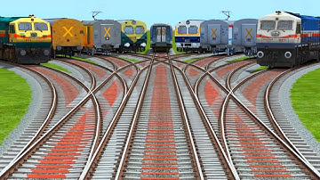 🧬All Trains Run Backward & Forward At Curve Branches Railroad Crossing Tracks || railways crossing 