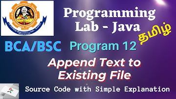 Append text to Existing File - Java Program 12-Programming Java lab Bharathiar University