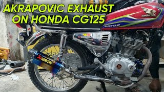 AKRAPOVIC EXHAUST INSTALL IN HONDA CG 125 || TABAHI SOUND