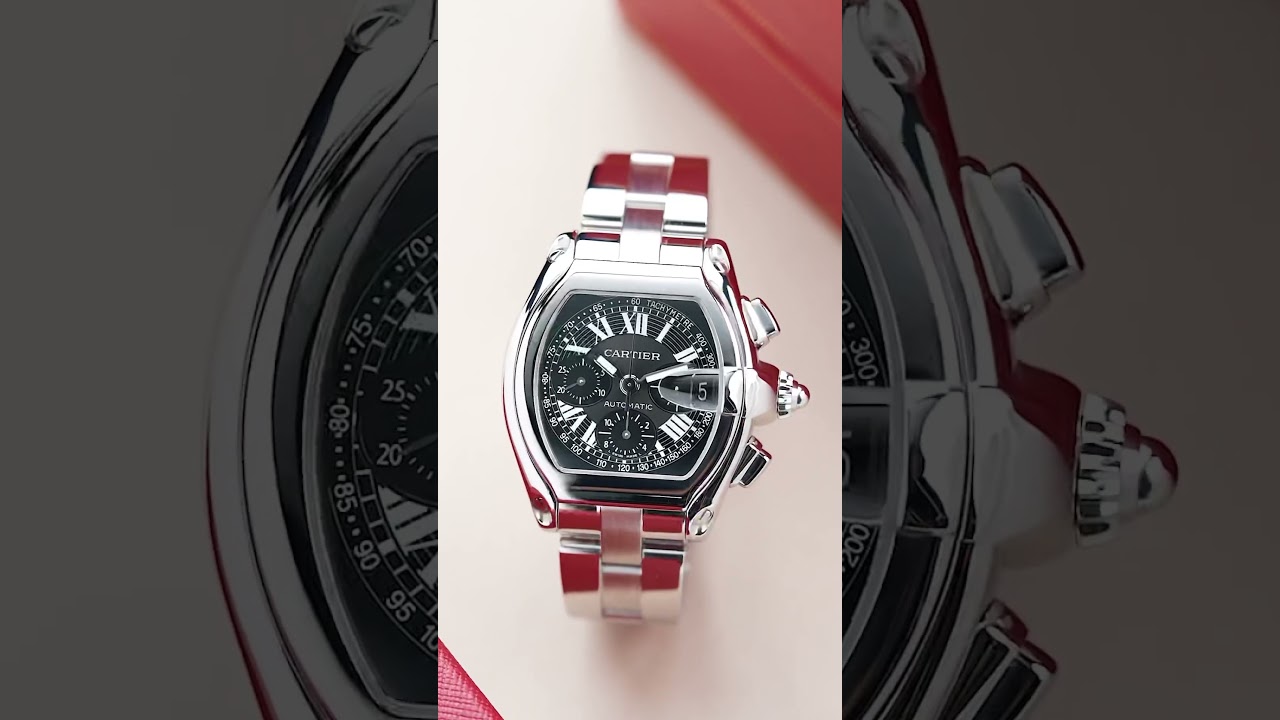 Cartier Roadster XL Chronograph Ref. 2618 with the sought after black dial! #watch #luxurywatches