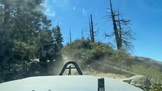 In cab view following Jacob up Cadillac Hill, Rubicon Trail