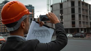 Engineer Takes Photos Of Construction  Stock Video