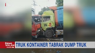 Truk Kontainer vs Dump Truk Adu Banteng di Pasuruan #iNewsMalam 13/01