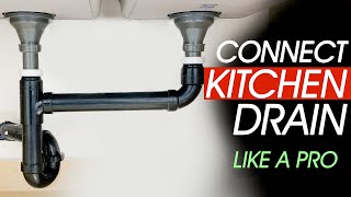 How to Connect a Kitchen Sink Drain Pipes with a PTrap