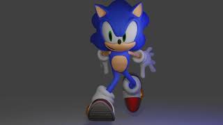 Sonic Running cycle Blender EEVEE