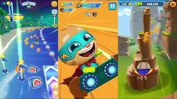 Talking Tom Hero Dash vs  Jetski2 vs  Gold Run #15 Android iOS gameplay