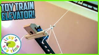 TOY TRAIN 20 FOOT ELEVATOR?! Learning and DIY Crafts with Izzy's Toy Time and Thomas! Family Fun!