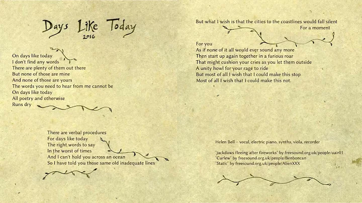 Days Like Today  Helen Bell [official audio]
