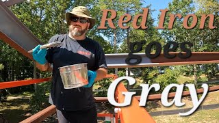 Painting the Red Iron Gray 40x60 Dream garage