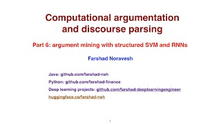 Part 6: argument mining with structured SVM and RNNs