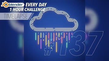 Procedural Neon Rain Cloud using Geometry Nodes - Blender Every Day #137