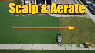 Bermuda Lawn Scalp and Aerate  Summer Thinning