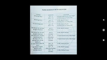 Du Sol 4th & 6th semester Offline classes Schedule 2022 !! Explain in detail with adress....