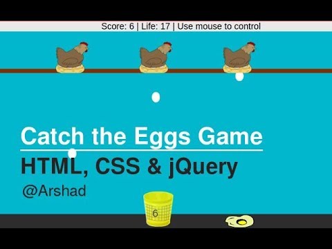 jquery game tutorial - Catch the eggs - YouTube