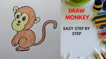 How to draw monkey, draw a monkey, drawing monkey, easy kids drawing