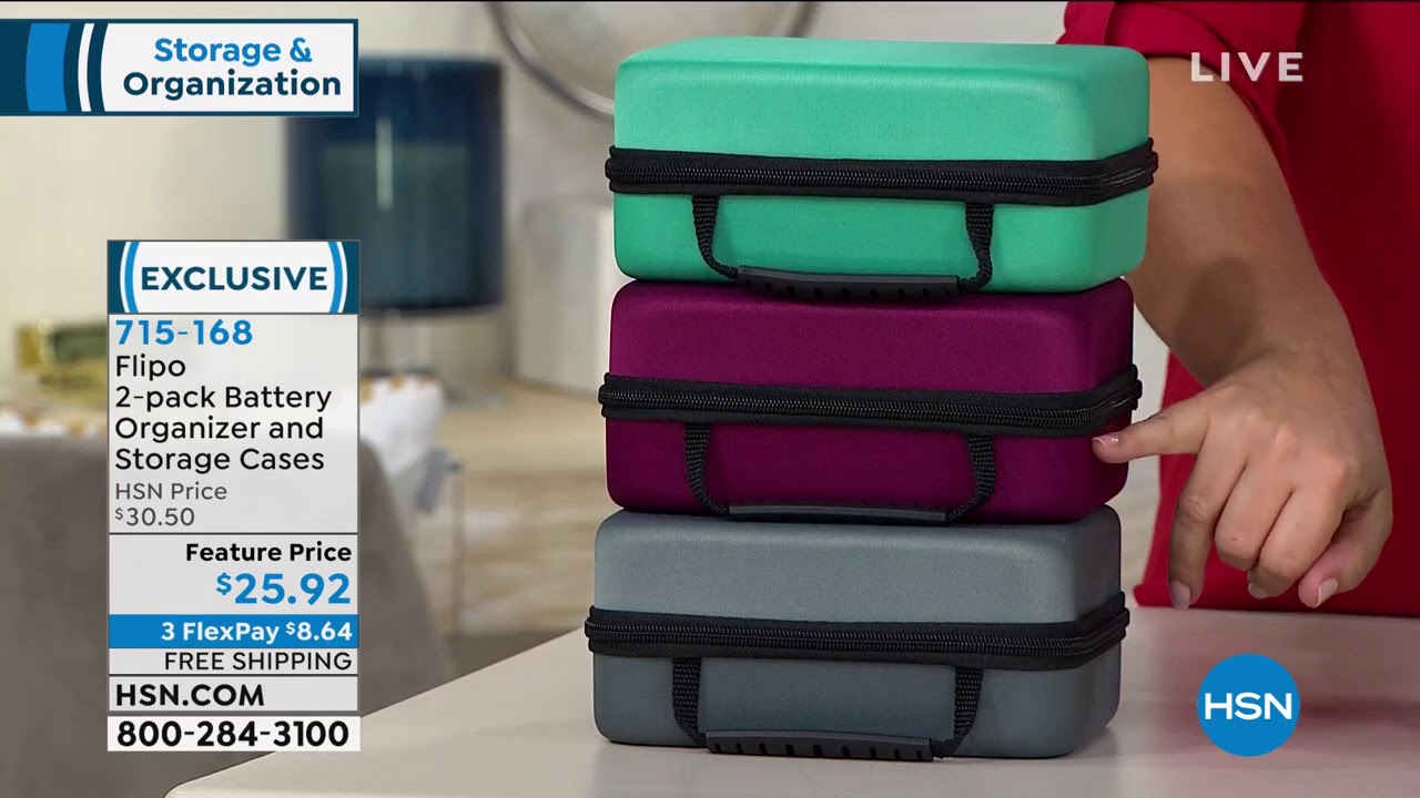 Flipo 2pack Battery Organizer and Storage Cases YouTube