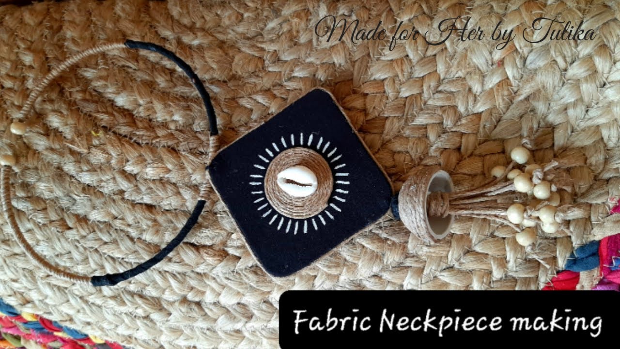 Fabric Necklace making at home #jewelrymakingtutorial #fabricjewelrymaking #necklace #jewellery