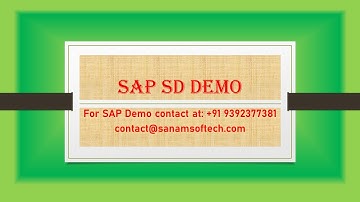 SAP SD Intruduction Demo