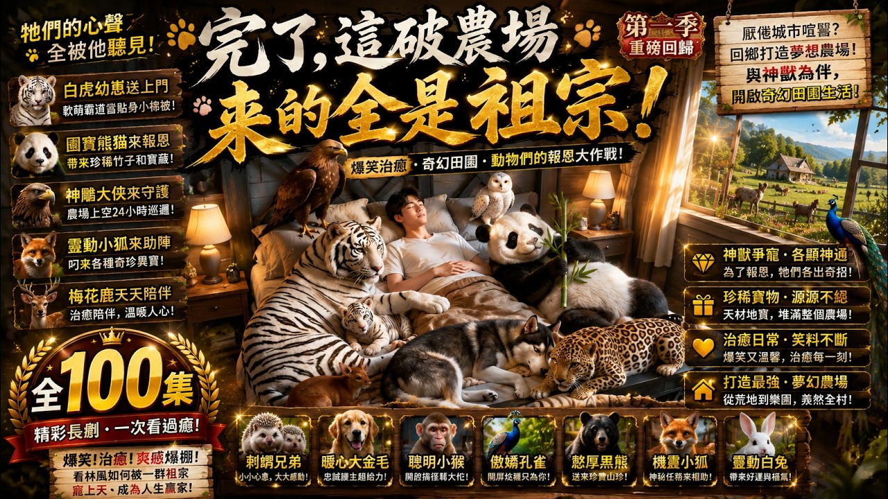 【完了，這破農場來的全是祖宗】（100集）｜辭職返鄉開農場，結果動物全來報恩！🐾意外聽懂動物心聲，人生直接開掛！🦔小刺蝟感激報恩，送來超離譜驚喜！ #返鄉 #種田 #短劇 #報恩 #爆笑 #短劇推薦