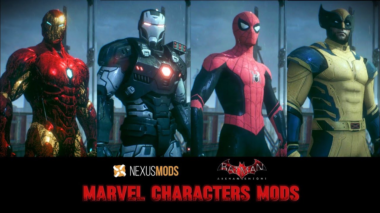 Marvel Character Mods Suit Up Scene in Batman Arkham Knight