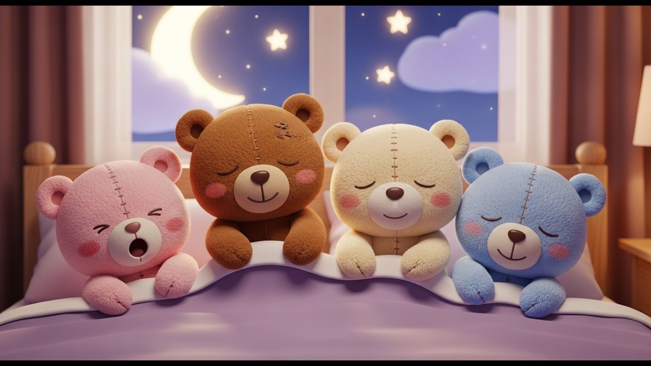 Four Little Toy Bears Snuggle Snuggle Snuggle | Bedtime Song & Cuddle Rhyme
