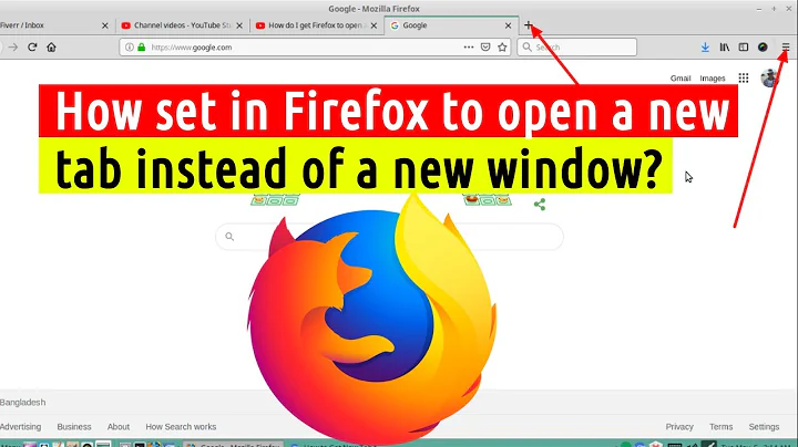 How set in Firefox to open a new tab instead of a new window? | about:preferences